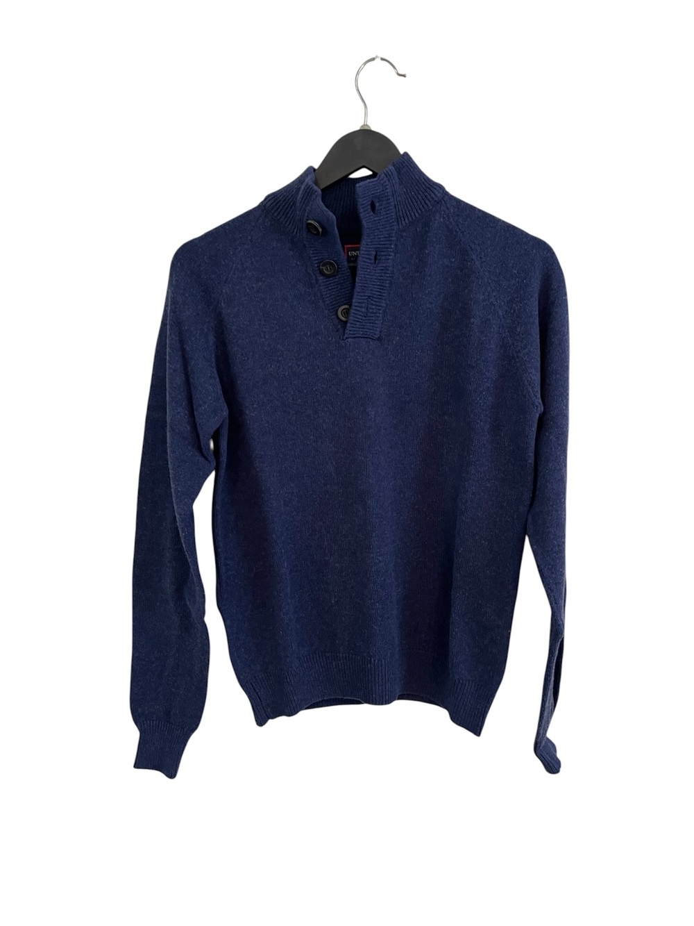 UNTUCKit Navy Blue Turtleneck Button Sweater